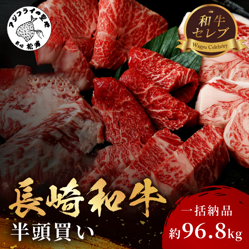 [一括納品]【和牛セレブ】長崎和牛半頭分買い （ 長崎和牛 和牛 セミオーダー 焼肉 すき焼き）【Y00-001】