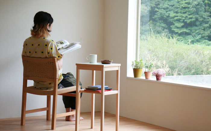 対馬ヒノキ の サイドテーブル （ サイズオーダー可 ）《対馬市》【家具製作所kiiro】 机 家具 ヒノキ テーブル デスク [WAL019]