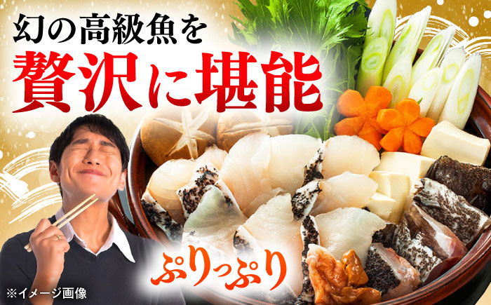 【全2回定期便】対馬産 クエ ぶつ切り 300g 鍋用スープ付《対馬市》【島本水産】高級魚 新鮮 肉厚 本格的 海鮮 鍋セット フライ 煮付け アラ [WBI010]