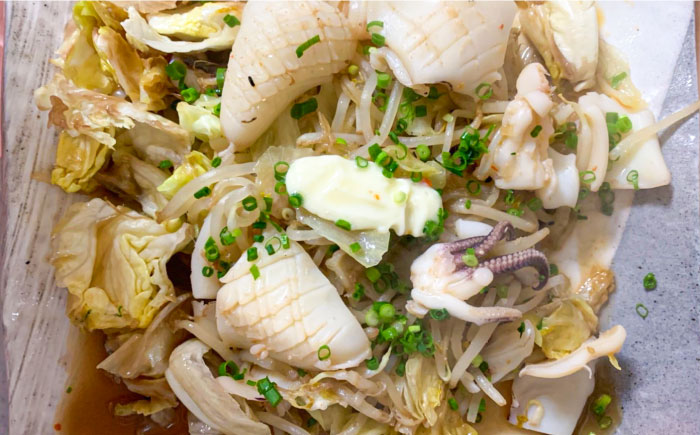 【ふるさと納税】つしま 久和の イカ とんちゃん（ アオリイカ バージョン） 4パック《対馬市》【ゆうなぎ対馬】 新鮮 海鮮 BBQ イカ おつまみ 惣菜 冷凍 [WAG019]