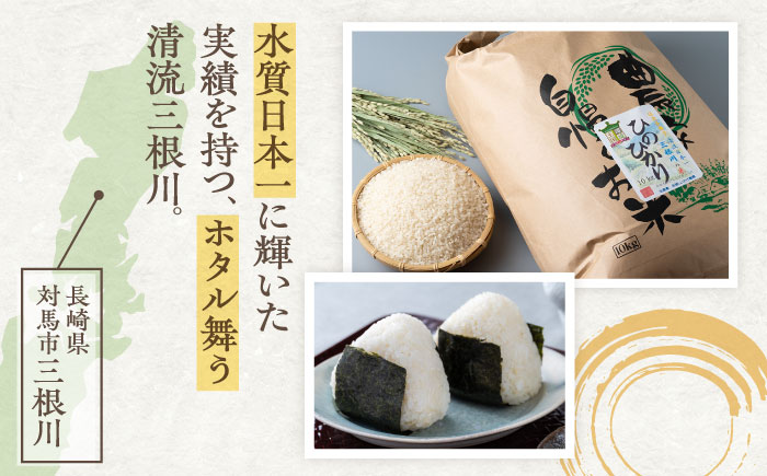 【全2回定期便】対馬産 ひのひかり 10kg「ほたる舞う三根川の米」 《対馬市》【永留しいたけ農園】 米 お米 弁当 白米 弁当 [WAJ023]