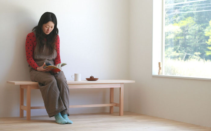 対馬ヒノキのベンチ（サイズオーダー可能） [WAL018]