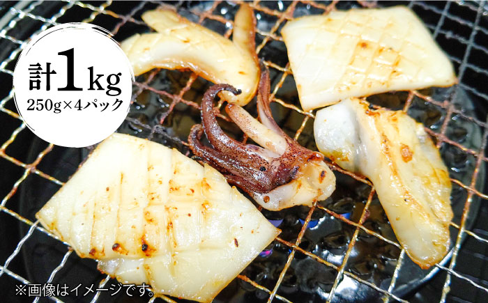 【ふるさと納税】つしま 久和の イカ とんちゃん（ アオリイカ バージョン） 4パック《対馬市》【ゆうなぎ対馬】 新鮮 海鮮 BBQ イカ おつまみ 惣菜 冷凍 [WAG019]