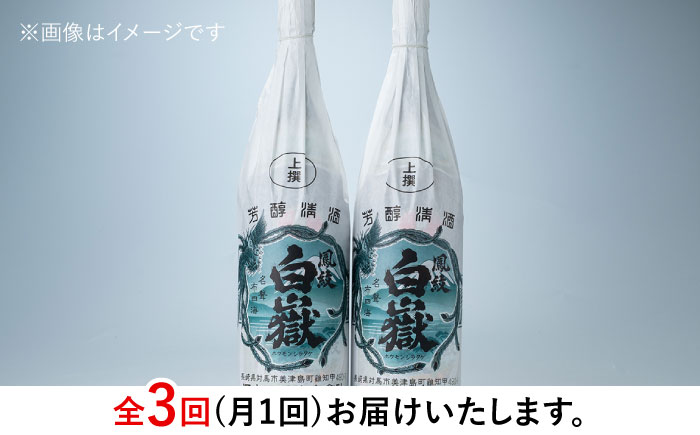 【全3回定期便】清酒 白嶽 一升瓶 2本セット 《対馬市》【白嶽酒造株式会社】 [WAN024]