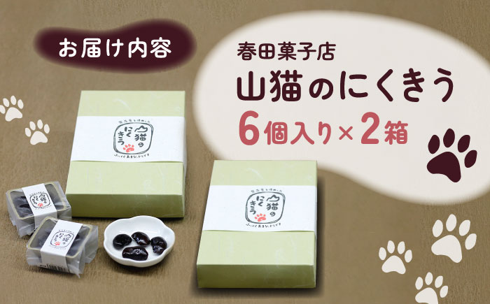 山猫のにくきう 2箱（6個入/箱）《対馬市》【春田菓子店】 和菓子 菓子 甘納豆 小豆 茶菓子 [WCA006]