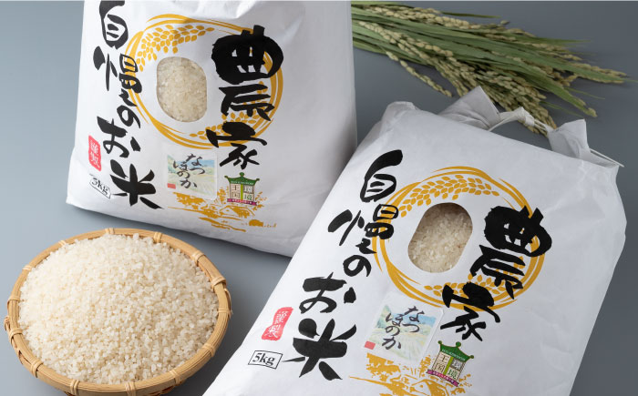 【全2回定期便】対馬産 なつほのか 5kg×2「ほたる舞う三根川の米」《対馬市》【永留しいたけ農園】 米 お米 白米 お弁当 [WAJ024]