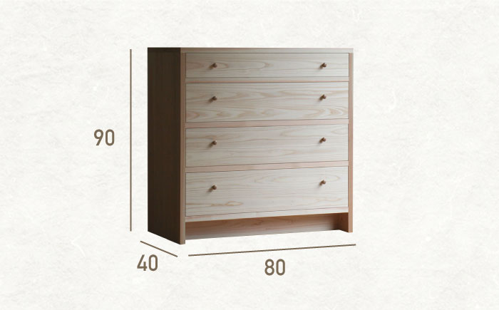 対馬ヒノキのチェスト（セミオーダー可能） [WAL024]