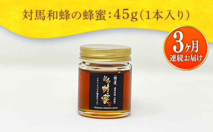 【全3回定期便】 対馬 和蜂 はちみつ 45g×1本 《対馬市》【特定非営利活動法人 對馬次世代協議会（対馬コノソレ）】 蜂蜜 ハチミツ 日本ミツバチ ニホンミツバチ [WAM040]