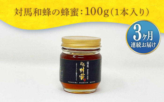 【全3回定期便】 対馬 和蜂 はちみつ 100g×1本 《対馬市》【特定非営利活動法人 對馬次世代協議会（対馬コノソレ）】 蜂蜜 ハチミツ 日本ミツバチ ニホンミツバチ [WAM043]