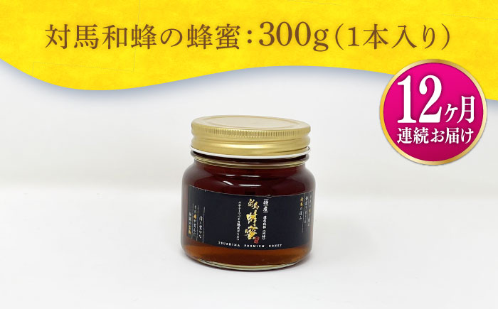 【全12回定期便】 対馬 和蜂 はちみつ 300g×1本 《対馬市》【特定非営利活動法人 對馬次世代協議会（対馬コノソレ）】 蜂蜜 ハチミツ 日本ミツバチ ニホンミツバチ [WAM048]