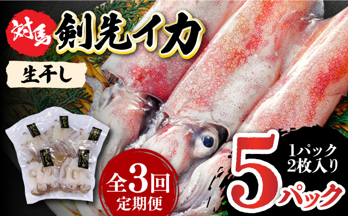 【全3回定期便】対馬産 剣先いか 生 干し【対馬地域商社】《対馬市》剣先イカ 甘い 冷凍 新鮮 海鮮 一夜干し おつまみ 海の幸 [WAC042]