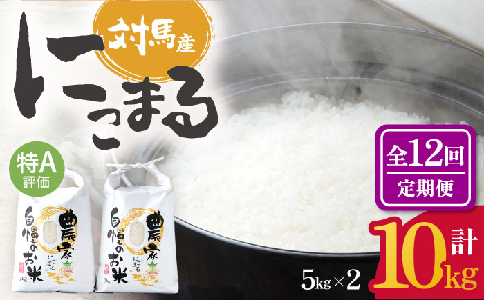【全12回定期便】 特A 対馬産 にこまる 5kg×2「ほたる舞う三根川の米」 《対馬市》【永留しいたけ農園】 米 お米 ご飯 ごはん 白米 10kg 10キロ 産地直送 ランキング 送料無料 贈答用 特A 定期便 [WAJ014]