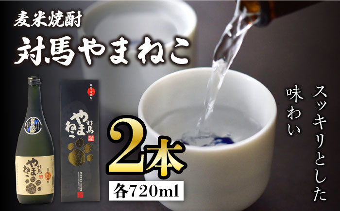 【12/25入金分まで年内発送】麦米焼酎 対馬やまねこ 25度 720ml 2本セット《対馬市》【株式会社サイキ】対馬 酒 贈り物 米焼酎 プレゼント 焼酎 [WAX009]