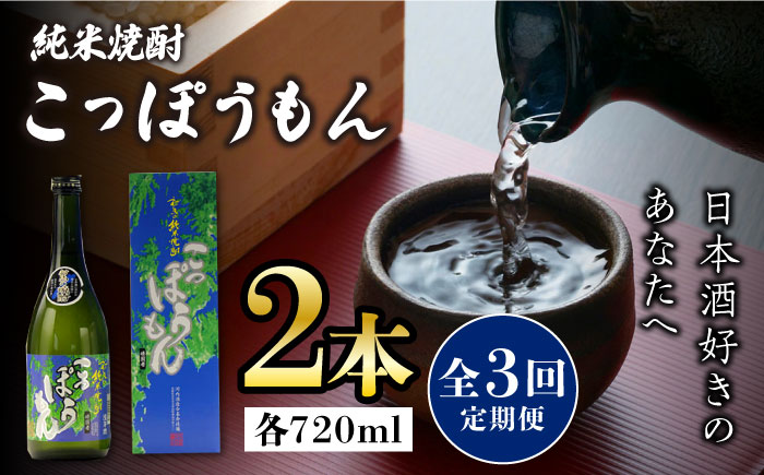 【全3回定期便】純米焼酎 こっぽうもん 25度 720ml 2本セット《対馬市》【株式会社サイキ】対馬 酒 贈り物 米焼酎 プレゼント 焼酎 [WAX025]