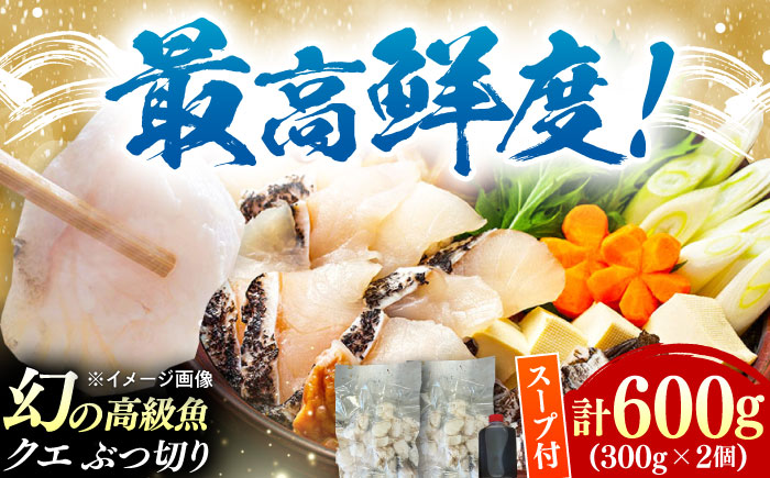 対馬産 天然クエ ぶつ切り 鍋用 600g (300g×2個）《対馬市》【島本水産】[WBI001] アラ くえ クエ クエ鍋 鍋 鍋セット 高級魚 魚 希少 冷凍 長崎 九州 つしま 対馬市 海鮮 魚介 ちり鍋 新鮮 海の幸 下処理 小分け