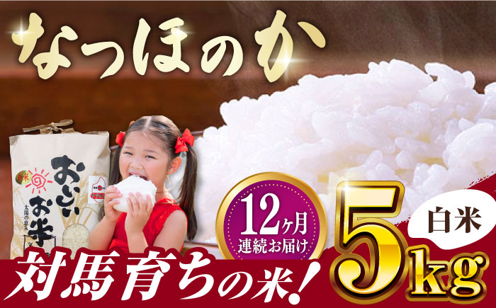 【全12回定期便】対馬産 なつほのか 5kg 《対馬市》【農事組合法人 樫椎小原】 白米 米 お米 ご飯 ごはん 5kg 5キロ 産地直送 ランキング 送料無料 贈答用 定期便 [WCQ003]