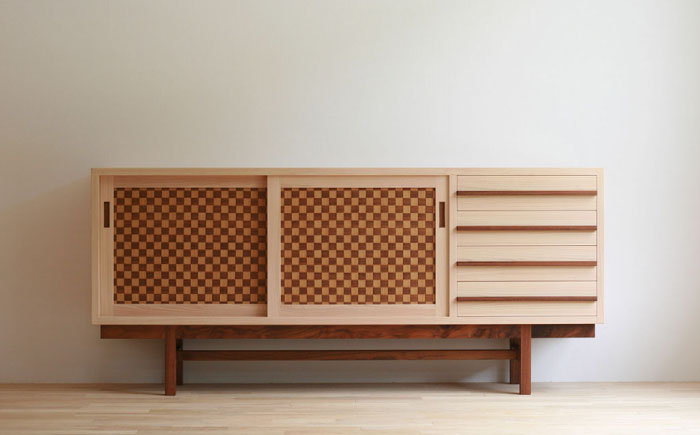 対馬ヒノキのサイドボード（セミオーダー可能） [WAL025]