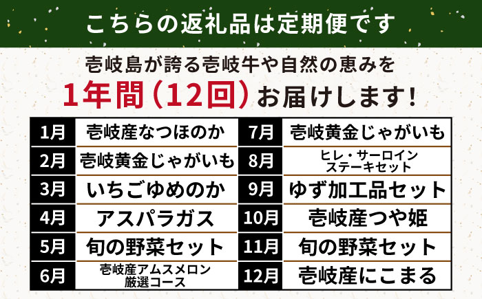 【全12回定期便】【先行予約】壱岐選りすぐり定期便【2025年10月下旬以降順次発送】《壱岐市》【壱岐市農業協同組合】 米 野菜 メロン ステーキ [JBO160]