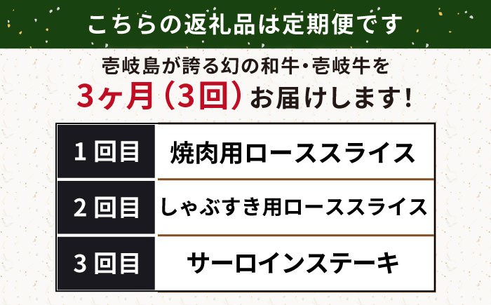 【先行予約】【全3回定期便】壱岐牛定期便（壱岐牛ステーキ、しゃぶすき、焼き肉セット）2人前【2025年12月下旬以降順次発送】《壱岐市》【壱岐市農業協同組合】壱岐牛 すき焼き ステーキ しゃぶしゃぶ 焼肉 [JBO165]