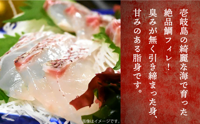 【全2回定期便】鯛フィレ 約800～1200g（1尾・2kg台）《壱岐市》【なかはら】 [JDT068] タイ 鯛 フィレ 柵 刺身 刺身ブロック 刺し身 切身 冷凍 海鮮 海鮮丼 定期便 54000 54000円 冷凍配送