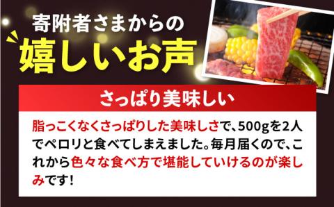 【全6回定期便】壱岐牛焼き肉セット 500g [JCG055]