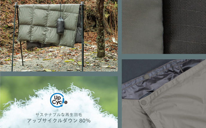 【FUGAKU】DOWNKET／HALF 140×100cm ダウンケット／ハーフ （グレー×ブラック） 《壱岐市》【富士新幸九州】 ダウンケット キャンプ アウトドア 寝袋 [JDH104]