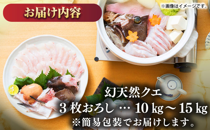 壱岐産　幻天然クエ　3枚おろし　10kg～15kg《壱岐市》 【みやげ処 縁由】 [JBJ021]