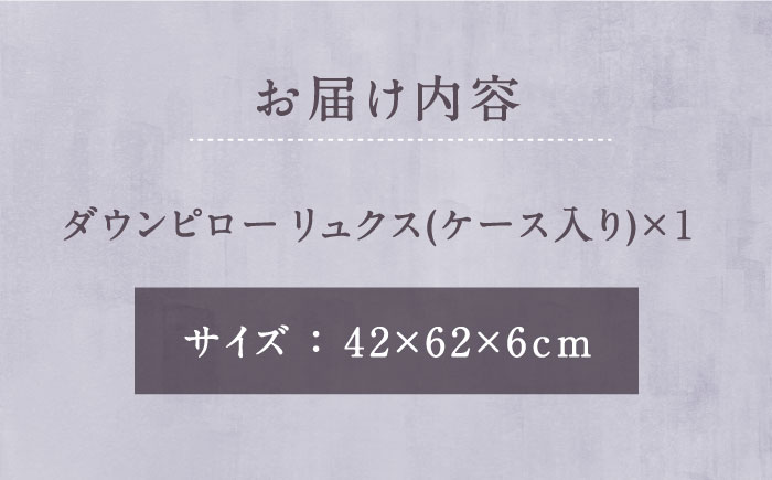 ダウンピロー リュクス 枕 羽毛 まくら ホワイトダウン70％ 無地 ホワイト《壱岐市》【富士新幸九州】 [JDH065]