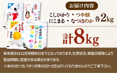 【R6年度産】食べ比べセット2kg×4袋 [JCZ020] 米 ごはん ご飯 こしひかり つや姫 にこまる なつほのか コシヒカリ 食べ比べ セット  16000 16000円