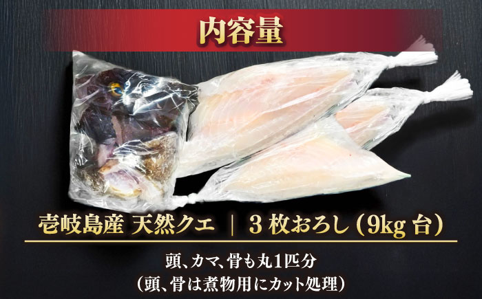 天然クエ（9キロ台・3枚おろし） 《壱岐市》【壱岐島　玄海屋】[JBS062] 魚 刺身 しゃぶしゃぶ  680000 680000円 68万円