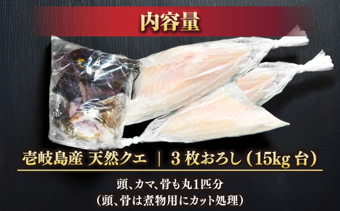天然クエ（15キロ台・3枚おろし） 《壱岐市》【壱岐島　玄海屋】[JBS068] 魚 刺身 しゃぶしゃぶ  1110000 1110000円 111万円
