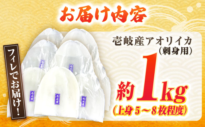 【冷凍】アオリイカ 刺身用 1kg　水烏賊 《壱岐市》 【一支國屋】海鮮 烏賊 イカ いか アオリイカ 冷凍配送 [JCC020]