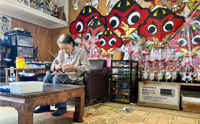 鬼凧（90cm） 《壱岐市》【鬼凧工房　平尾】[JCK001] おんだこ たこ タコ 特産品 郷土玩具 伝統民芸品 伝統工芸品 36000 36000円