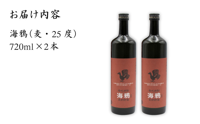 【年内発送】麦焼酎 海鴉 25度 720ml 2本《壱岐市》【天下御免】[JDB034] 16000 16000円 のし ギフト