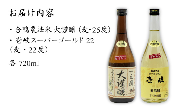 壱岐スーパーゴールド22度と合鴨農法米 大謹醸 [JDB058] のし ギフト セット・飲み比べ
