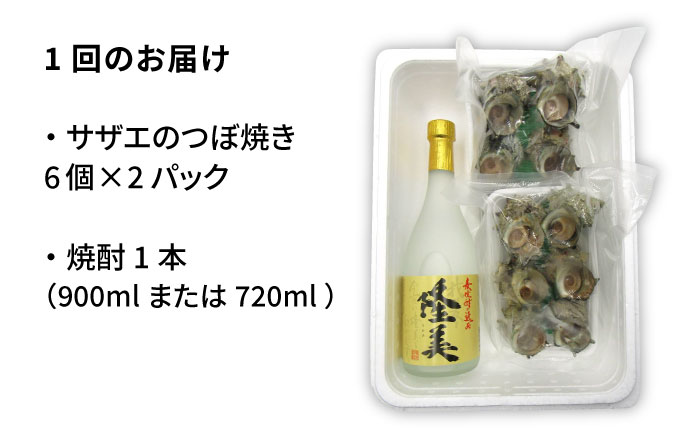 【全6回定期便】焼酎とサザエのつぼ焼きセット [JDB157] 84000 84000円