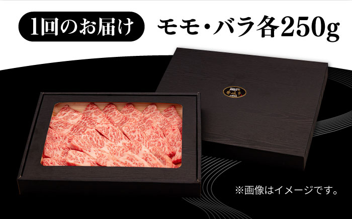 【全6回定期便】 壱岐牛 焼肉用 モモ・バラ（カルビ） 500g《壱岐市》【株式会社イチヤマ】 肉 牛肉 焼肉 モモ バラ カルビ BBQ [JFE074] 126000 126000円
