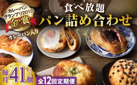 【全12回定期便】壱岐島満喫食べ放題 パック  41個 セット カレー パン ハード  ステーキ 朝食 高級 詰め合わせ 《壱岐市》【パンプラス】[JEU016] 612000 612000円