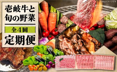 【全4回定期便】《A4～A5ランク》壱岐牛と旬の野菜定期便《壱岐市》【壱岐市農業協同組合】 [JBO077] 《A4～A5ランク》壱岐牛 肉 黒毛和牛 野菜 旬 詰め合わせ 贅沢 BBQ 99000円