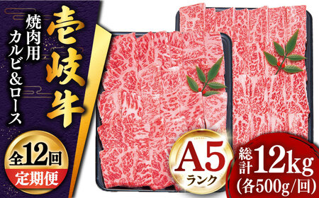【全12回定期便】壱岐牛 焼肉 （ロース・カルビ）各500g《壱岐市》【土肥増商店】[JDD017]肉 牛肉 焼き肉 カルビ ロース BBQ 赤身 600000 600000円 60万円