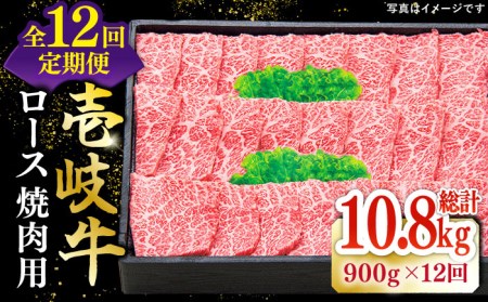 【全12回定期便】 特選 壱岐牛 ロース 900g（焼肉）《壱岐市》【太陽商事】[JDL066] 肉 和牛 牛肉 黒毛和牛 BBQ 焼肉 赤身   72万 700000 700000円 70万円