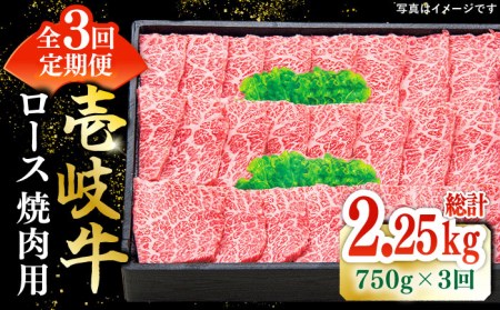【全3回定期便】 特選 壱岐牛 ロース 750g（焼肉）《壱岐市》【太陽商事】[JDL076] 肉 和牛 牛肉 黒毛和牛 BBQ 焼肉 赤身   15万 200000 200000円 20万円
