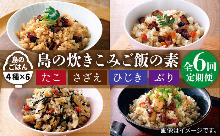 【全6回定期便】島の炊き込みご飯の素 炊き込みご飯 たき込みご飯 たこ さざえ ひじき ブリ セット 詰め合わせ 定期便 [JAH069] 66000 66000円