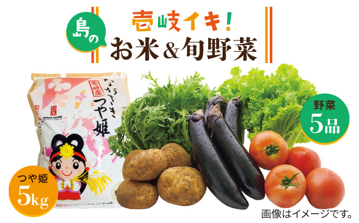 壱岐産 つや姫 5kg・旬の野菜 5品《壱岐市》【壱岐市農業協同組合】[JBO003] 野菜 やさい 旬 季節 セット 詰め合わせ 産地直送 新鮮 サラダ お米 ご飯 ごはん つや姫 5キロ 23000 23000円