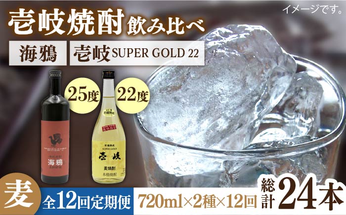 【全12回定期便】海鴉25度と壱岐スーパーゴールド22度のセット [JDB185] 180000 180000円