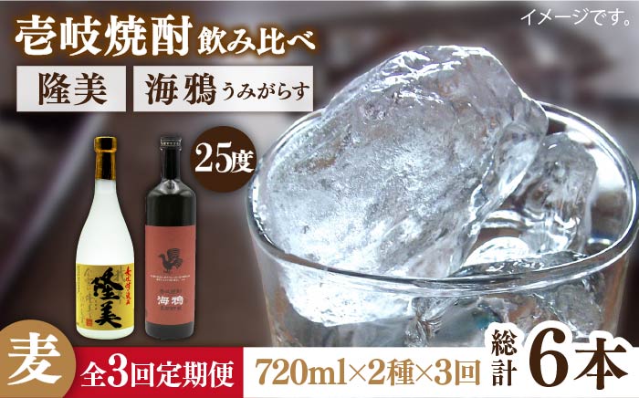 【全3回定期便】隆美焼酎25度と海鴉25度のセット [JDB189] 45000 45000円