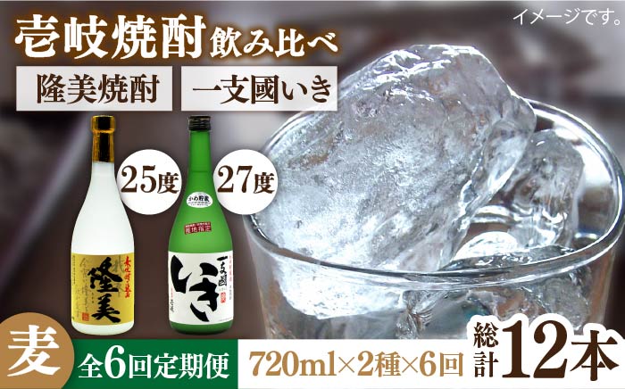 【全6回定期便】隆美焼酎・かめ貯蔵 いき 27度の2本入りセット [JDB199] 90000 90000円
