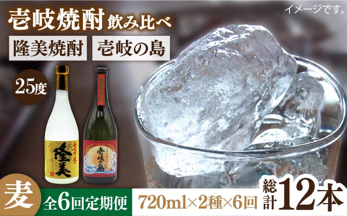 【全6回定期便】隆美焼酎と壱岐の島 25度 720ml 2本入りセット [JDB229] 78000 78000円