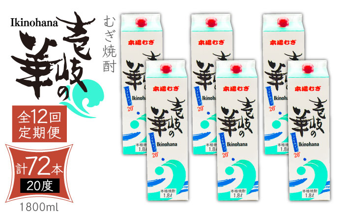 【全12回定期便】 麦焼酎 壱岐の華 20度 1800ml 紙パック 6本 《壱岐市》【天下御免】 むぎ焼酎 焼酎 麦 酒 お酒 [JDB323] 456000 456000円