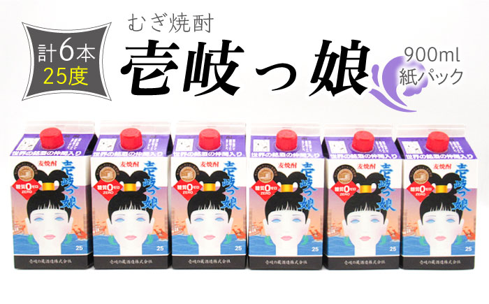 麦焼酎 壱岐っ娘 25度 900ml 紙パック 計6本 《壱岐市》【天下御免】 むぎ焼酎 焼酎 お酒 [JDB348] 24000 24000円  のし ギフト